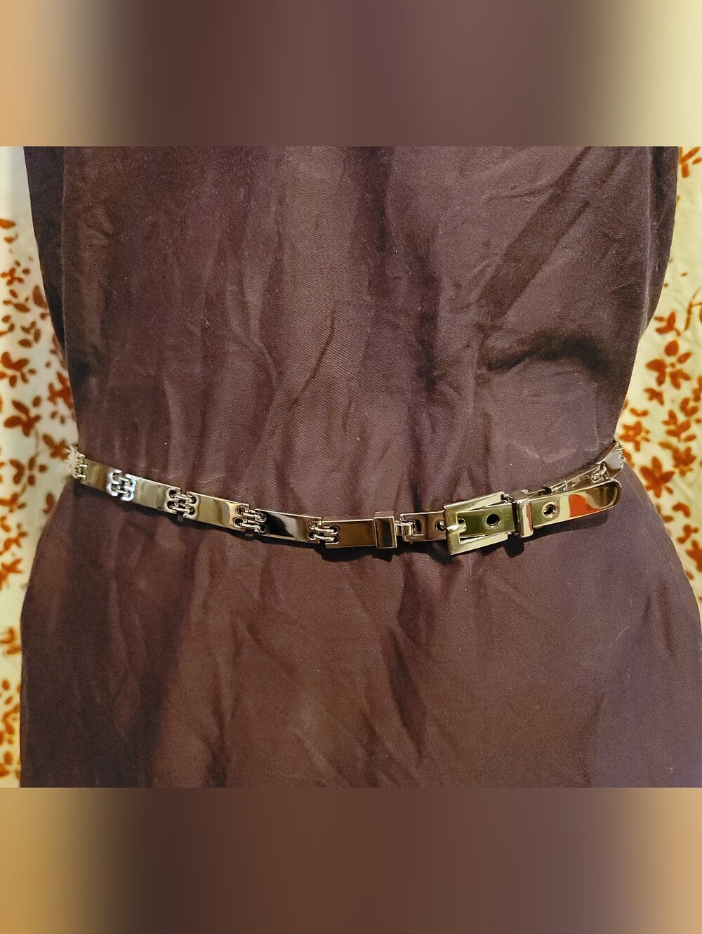 Slim Silver Chain-Link Waist Belt